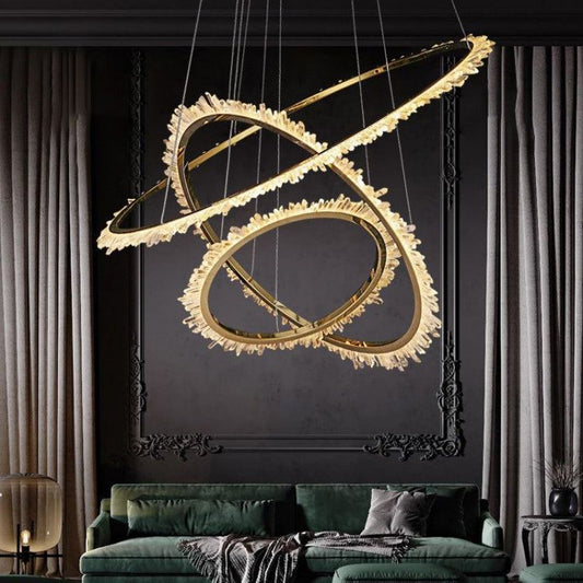 Savoy Rock Crystal Ring Chandelier - Zelno
