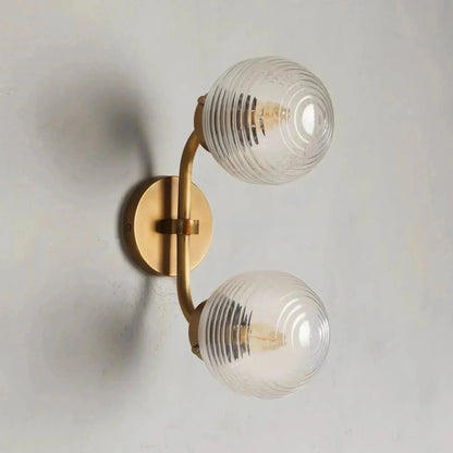 Sayre Linear Glass Globe Two Head Wall Sconce - Zelno Lighting
