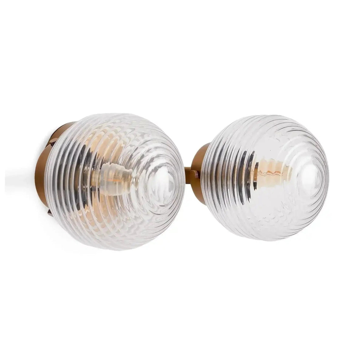 Sayre Linear Glass Globe Two Head Wall Sconce - Zelno Lighting