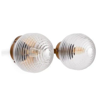 Sayre Linear Glass Globe Two Head Wall Sconce - Zelno Lighting