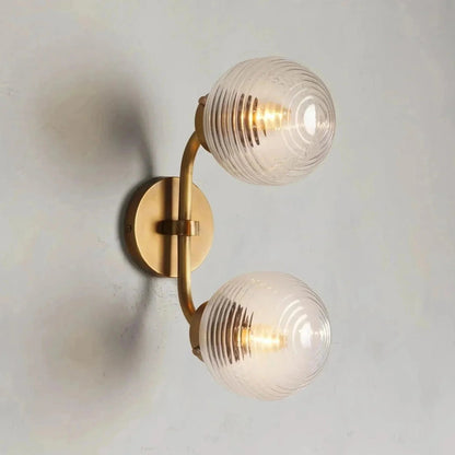 Sayre Linear Glass Globe Two Head Wall Sconce - Zelno Lighting