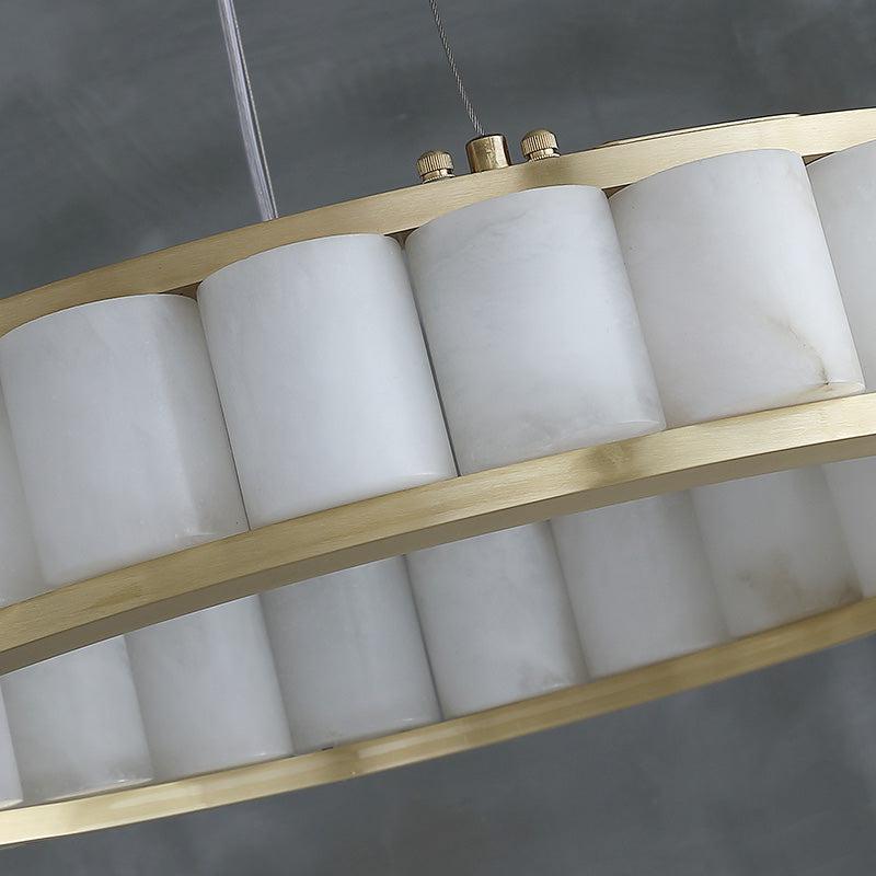 Scott Alabaster Circle Round Chandeliers - Zelno
