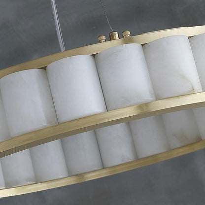 Scott Alabaster Circle Round Chandeliers - Zelno
