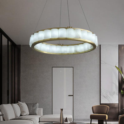 Scott Alabaster Circle Round Chandeliers - Zelno