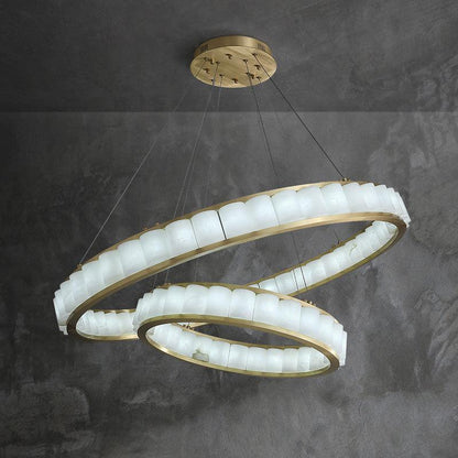 Scott Alabaster Circle Round Chandeliers - Zelno