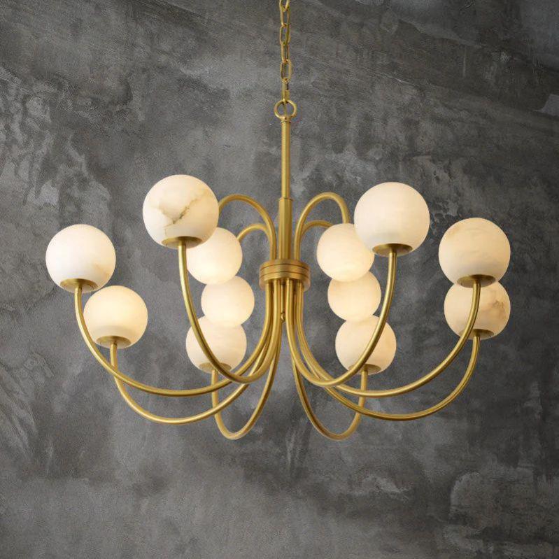 Sefet Alabaster Chandelier Light - Zelno Lighting