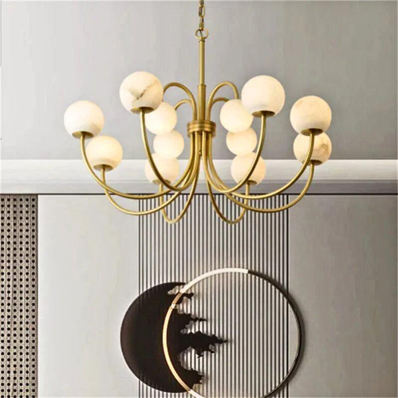 Sefet Alabaster Chandelier Light - Zelno Lighting