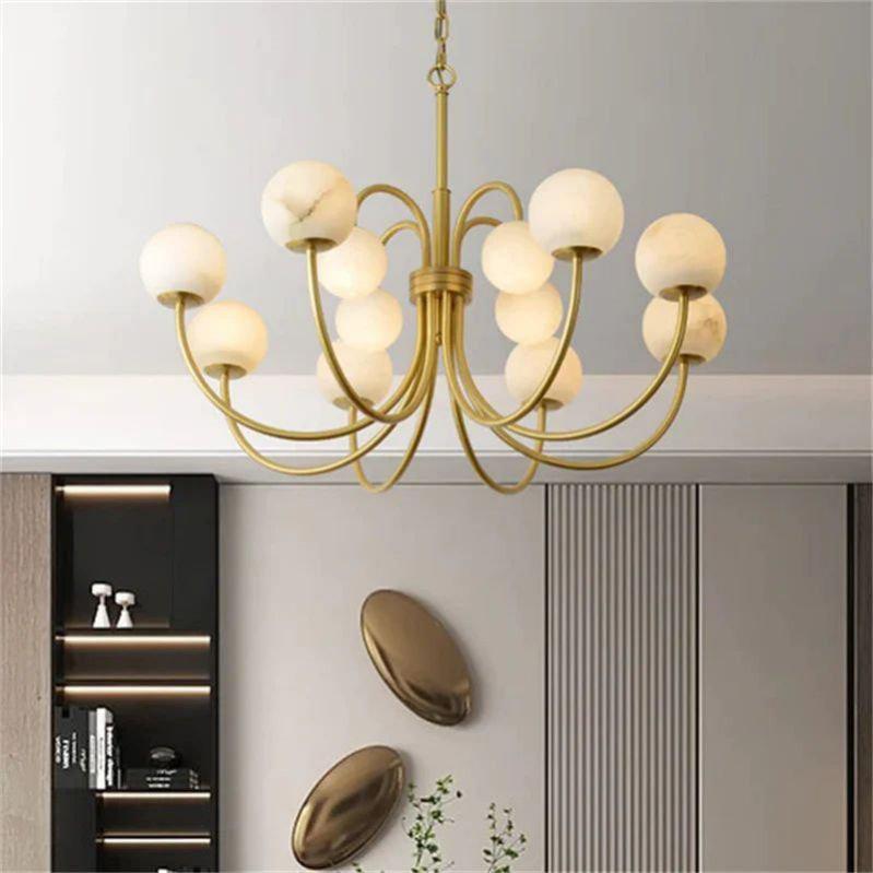 Sefet Alabaster Chandelier Light - Zelno Lighting