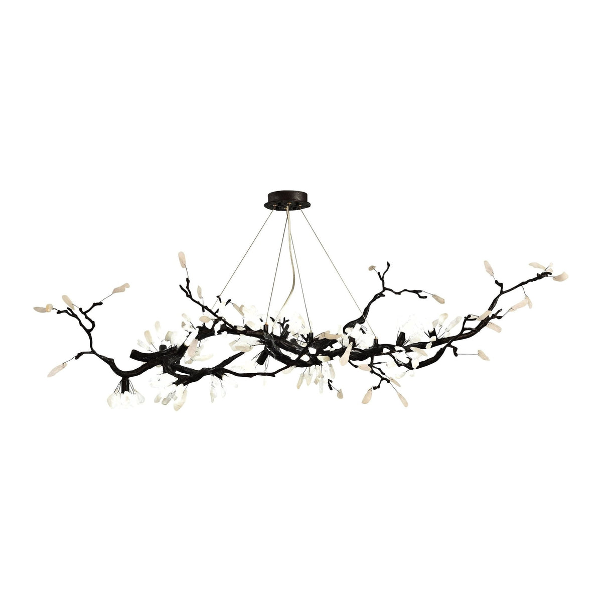 Selenite Crystal Blossom Branching Tree Chandelier - Zelno Lighting