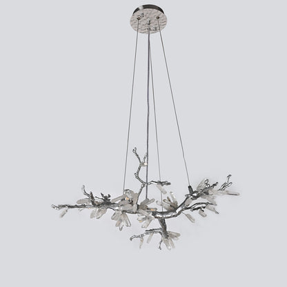 Selenite Crystal Blossom Branching Tree Chandelier - Zelno Lighting