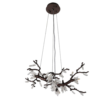 Selenite Crystal Blossom Branching Tree Chandelier - Zelno Lighting