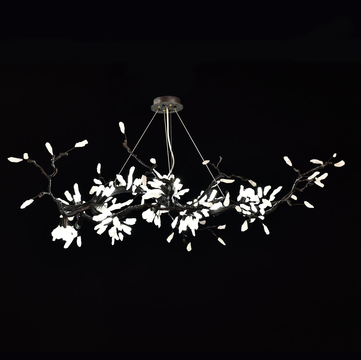 Selenite Crystal Blossom Branching Tree Chandelier - Zelno Lighting