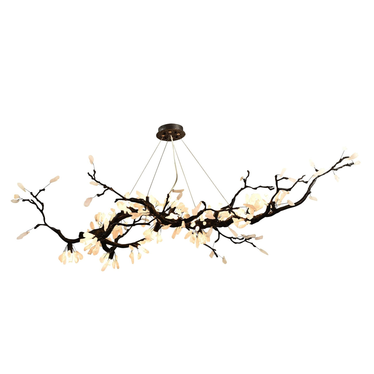 Selenite Crystal Blossom Branching Tree Chandelier - Zelno Lighting