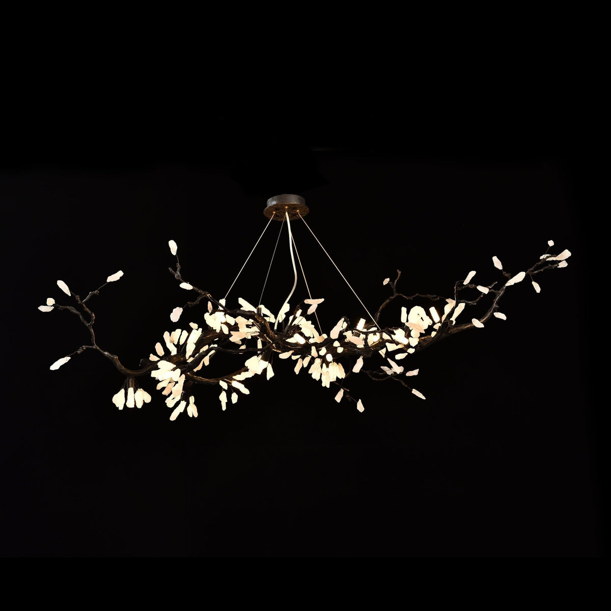 Selenite Crystal Blossom Branching Tree Chandelier - Zelno Lighting
