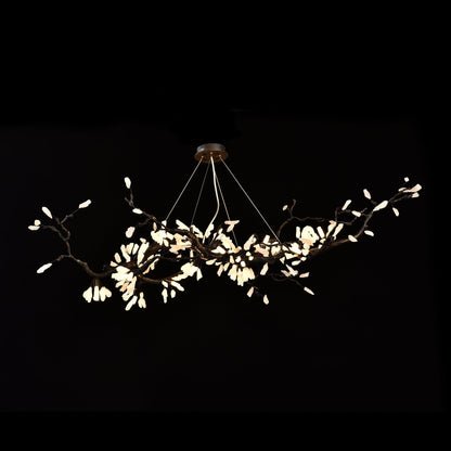 Selenite Crystal Blossom Branching Tree Chandelier - Zelno Lighting