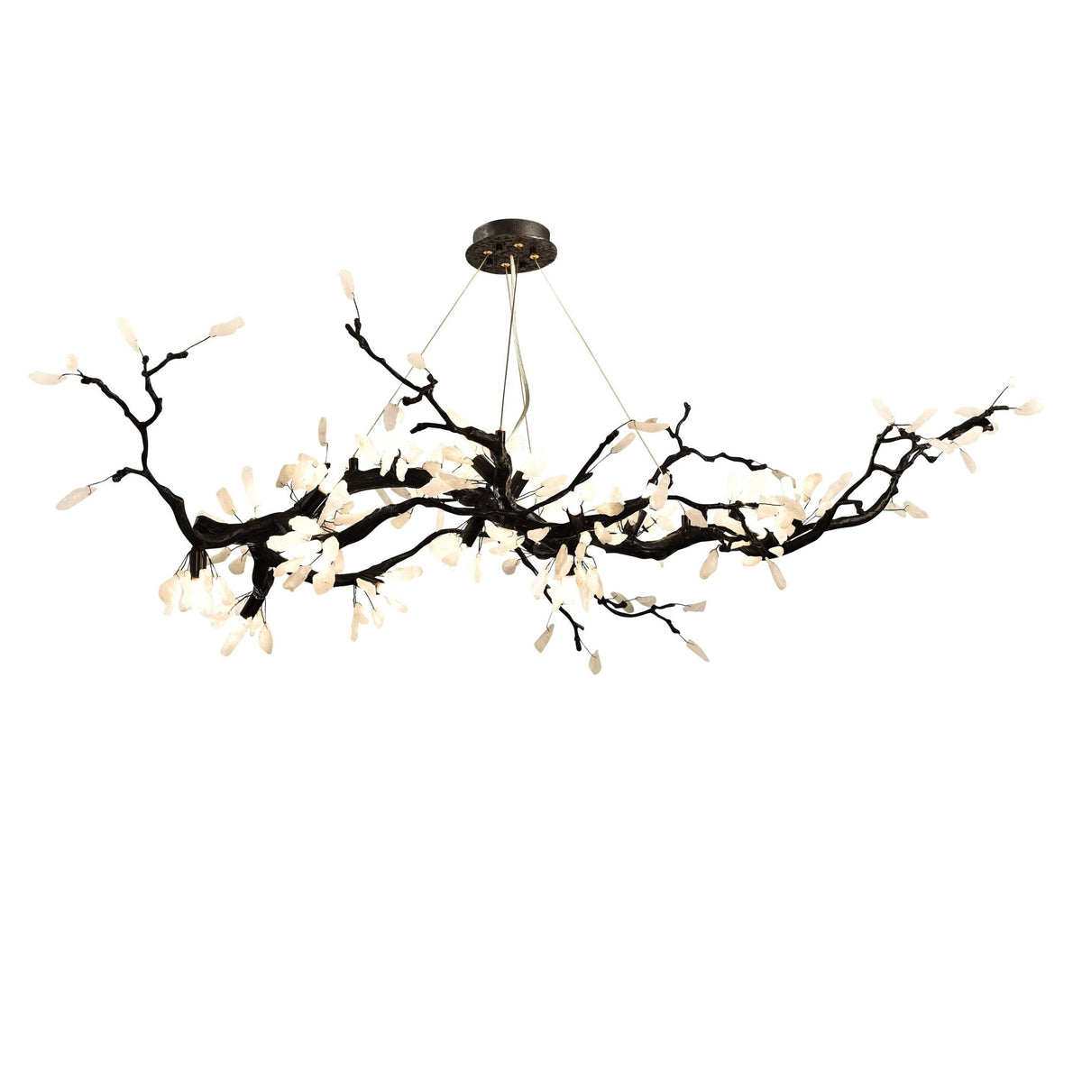 Selenite Crystal Blossom Branching Tree Chandelier - Zelno Lighting