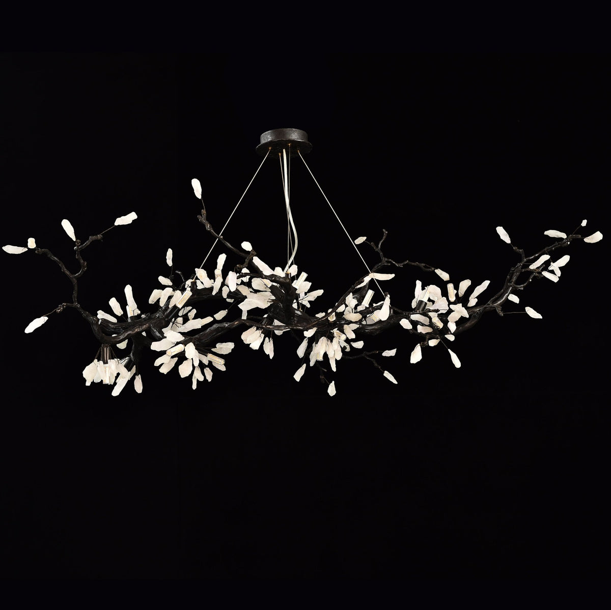 Selenite Crystal Blossom Branching Tree Chandelier - Zelno Lighting