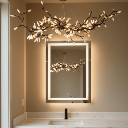 Selenite Crystal Blossom Branching Tree Chandelier - Zelno Lighting