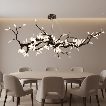 Selenite Crystal Blossom Branching Tree Chandelier - Zelno Lighting