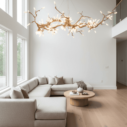 Selenite Crystal Blossom Branching Tree Chandelier - Zelno Lighting