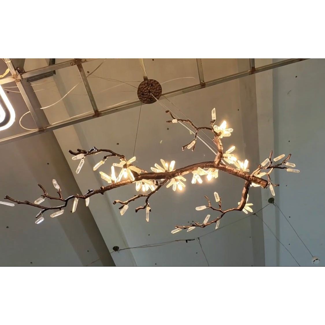 Selenite Crystal Blossom Branching Tree Chandelier - Zelno Lighting