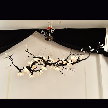 Selenite Crystal Blossom Branching Tree Chandelier - Zelno Lighting