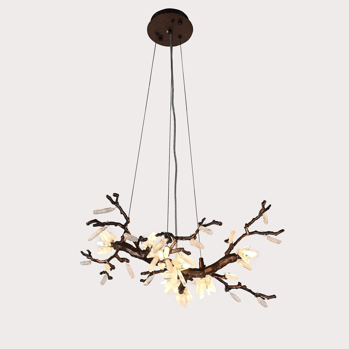Selenite Crystal Blossom Branching Tree Chandelier - Zelno Lighting