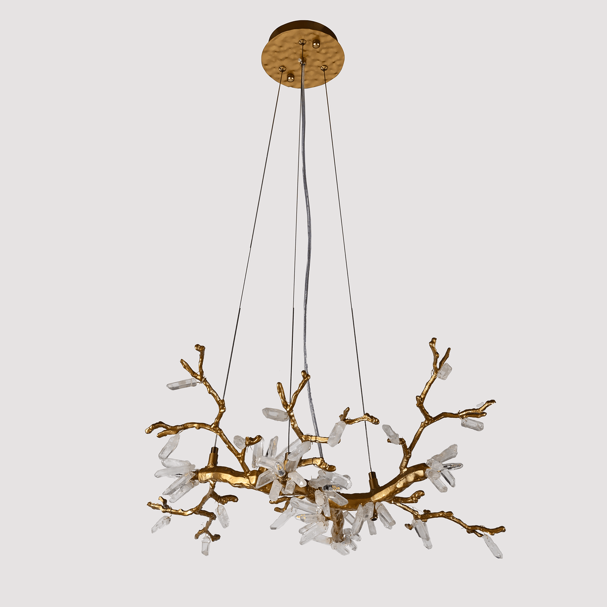 Selenite Crystal Blossom Branching Tree Chandelier - Zelno Lighting