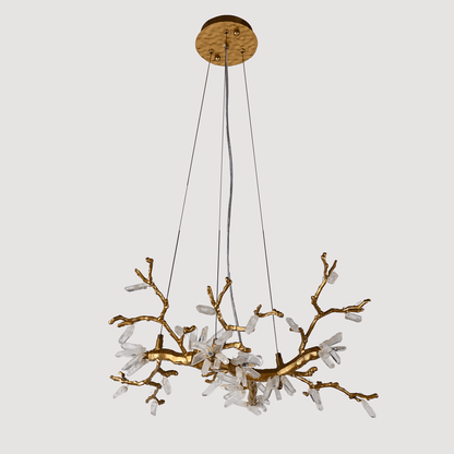 Selenite Crystal Blossom Branching Tree Chandelier - Zelno Lighting
