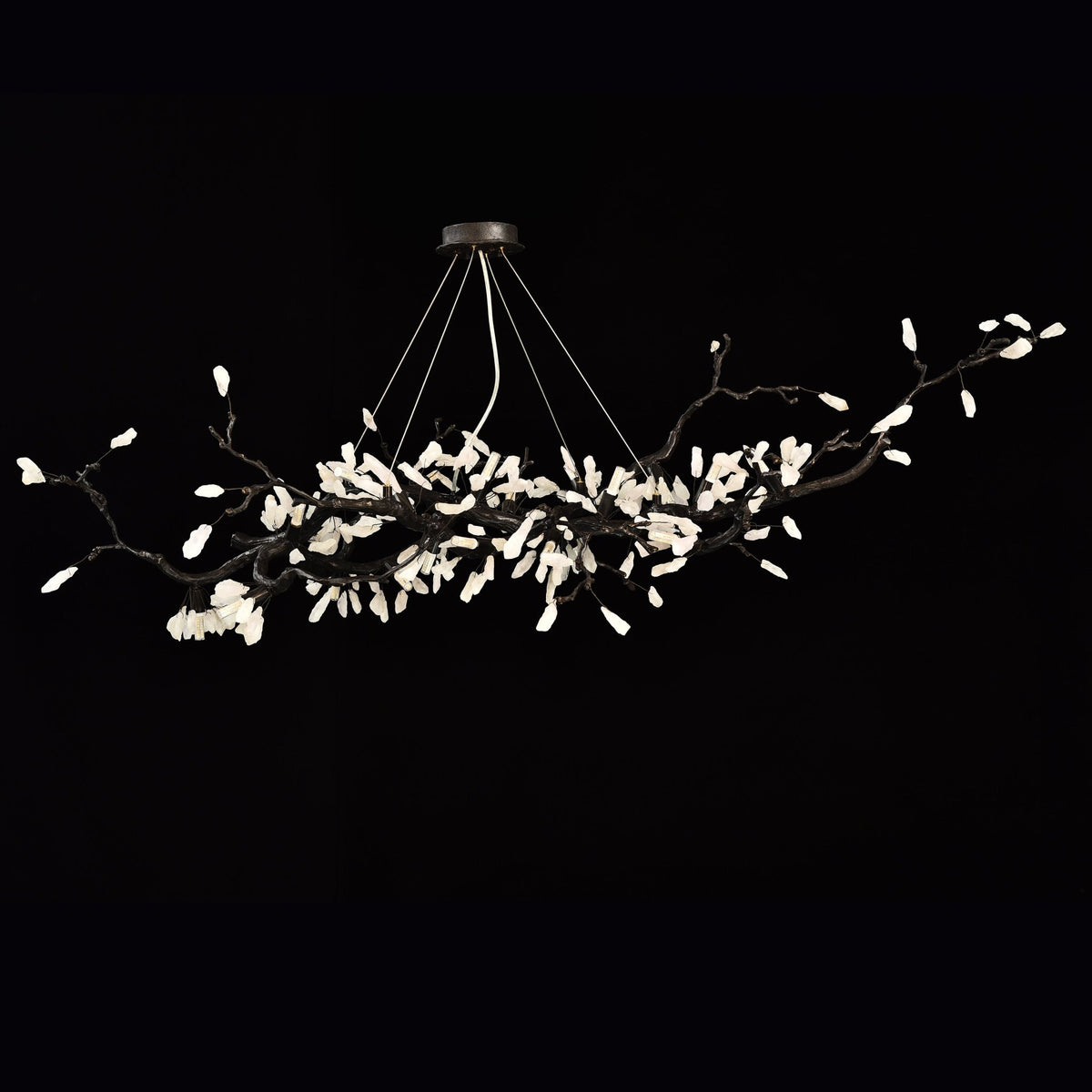 Selenite Crystal Blossom Branching Tree Chandelier - Zelno Lighting
