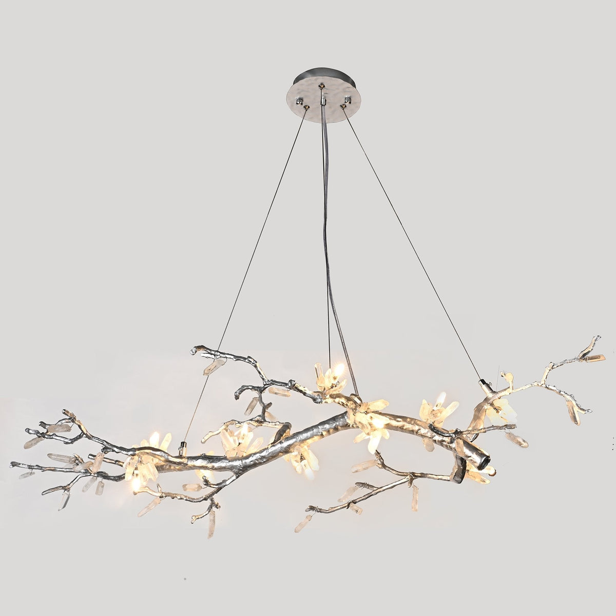 Selenite Crystal Blossom Branching Tree Chandelier - Zelno Lighting
