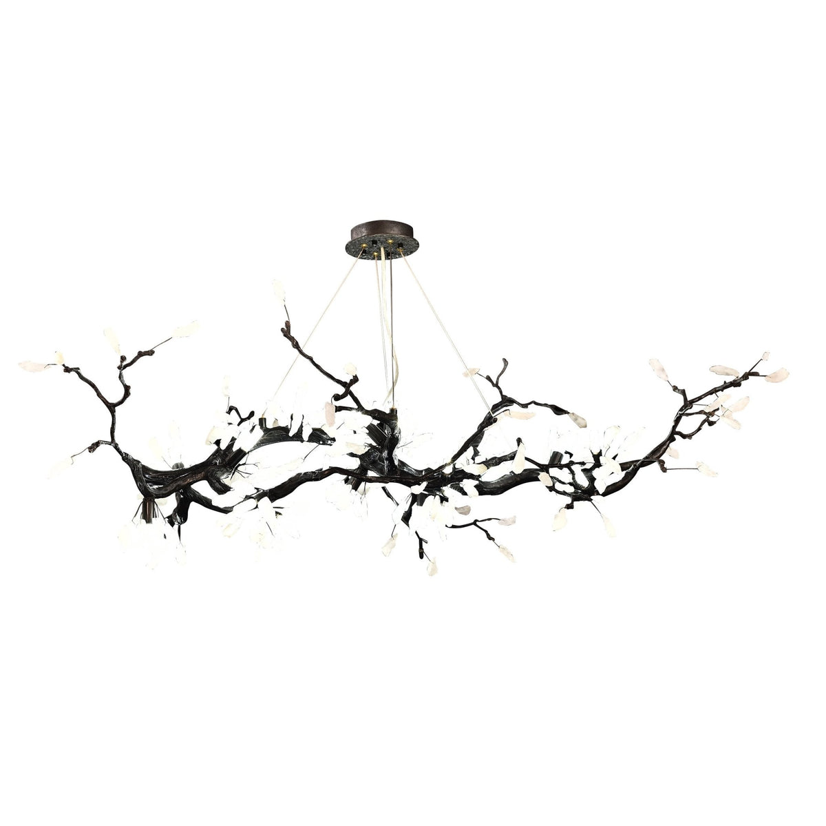 Selenite Crystal Blossom Branching Tree Chandelier - Zelno Lighting