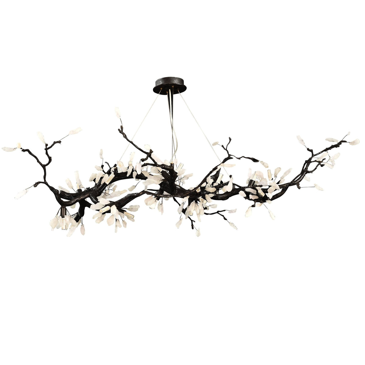 Selenite Crystal Blossom Branching Tree Chandelier - Zelno Lighting