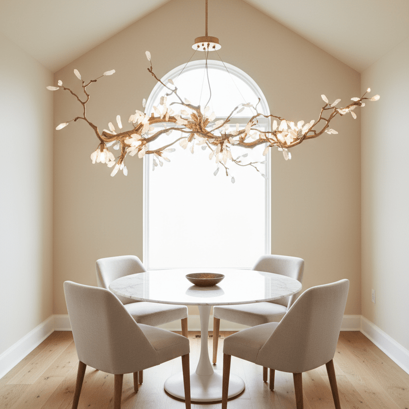 Selenite Crystal Blossom Branching Tree Chandelier - Zelno Lighting