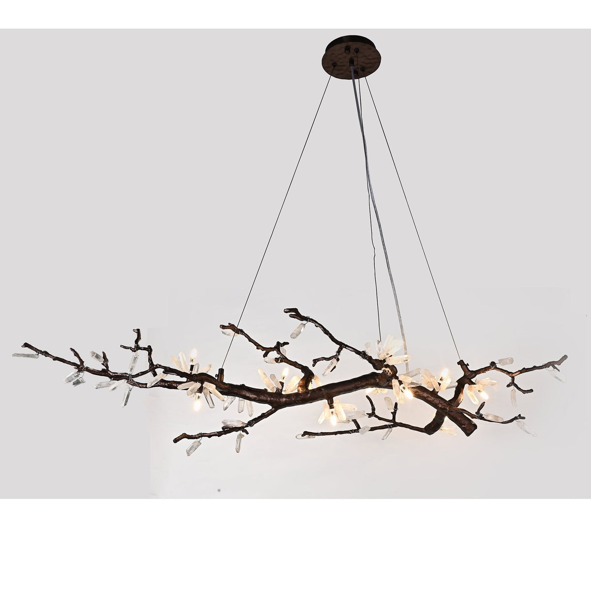 Selenite Crystal Blossom Branching Tree Chandelier - Zelno Lighting