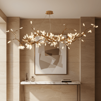 Selenite Crystal Blossom Branching Tree Chandelier - Zelno Lighting