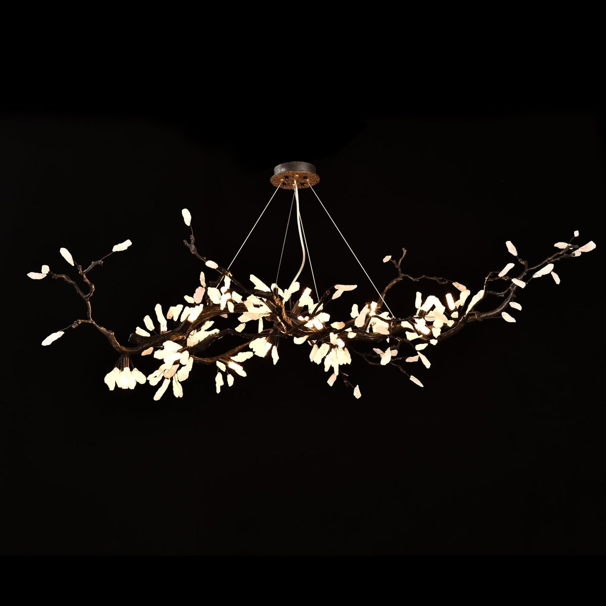 Selenite Crystal Blossom Branching Tree Chandelier - Zelno Lighting