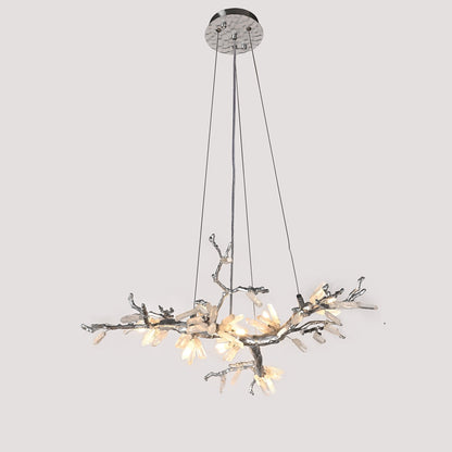 Selenite Crystal Blossom Branching Tree Chandelier - Zelno Lighting