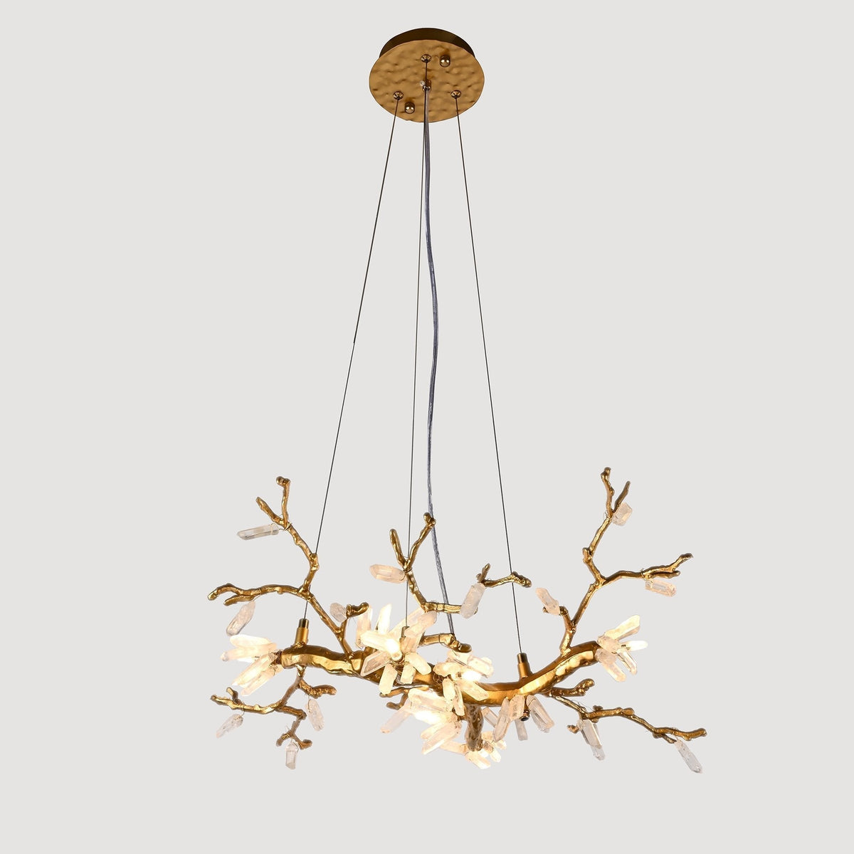 Selenite Crystal Blossom Branching Tree Chandelier - Zelno Lighting