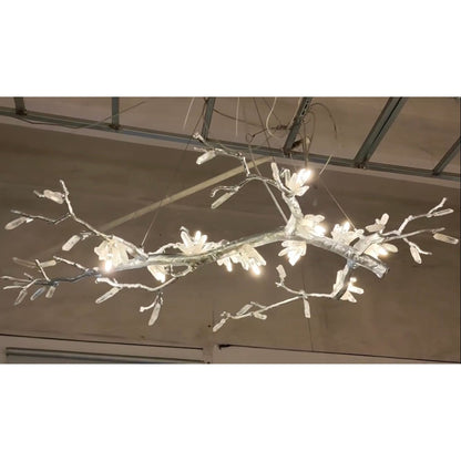 Selenite Crystal Blossom Branching Tree Chandelier - Zelno Lighting