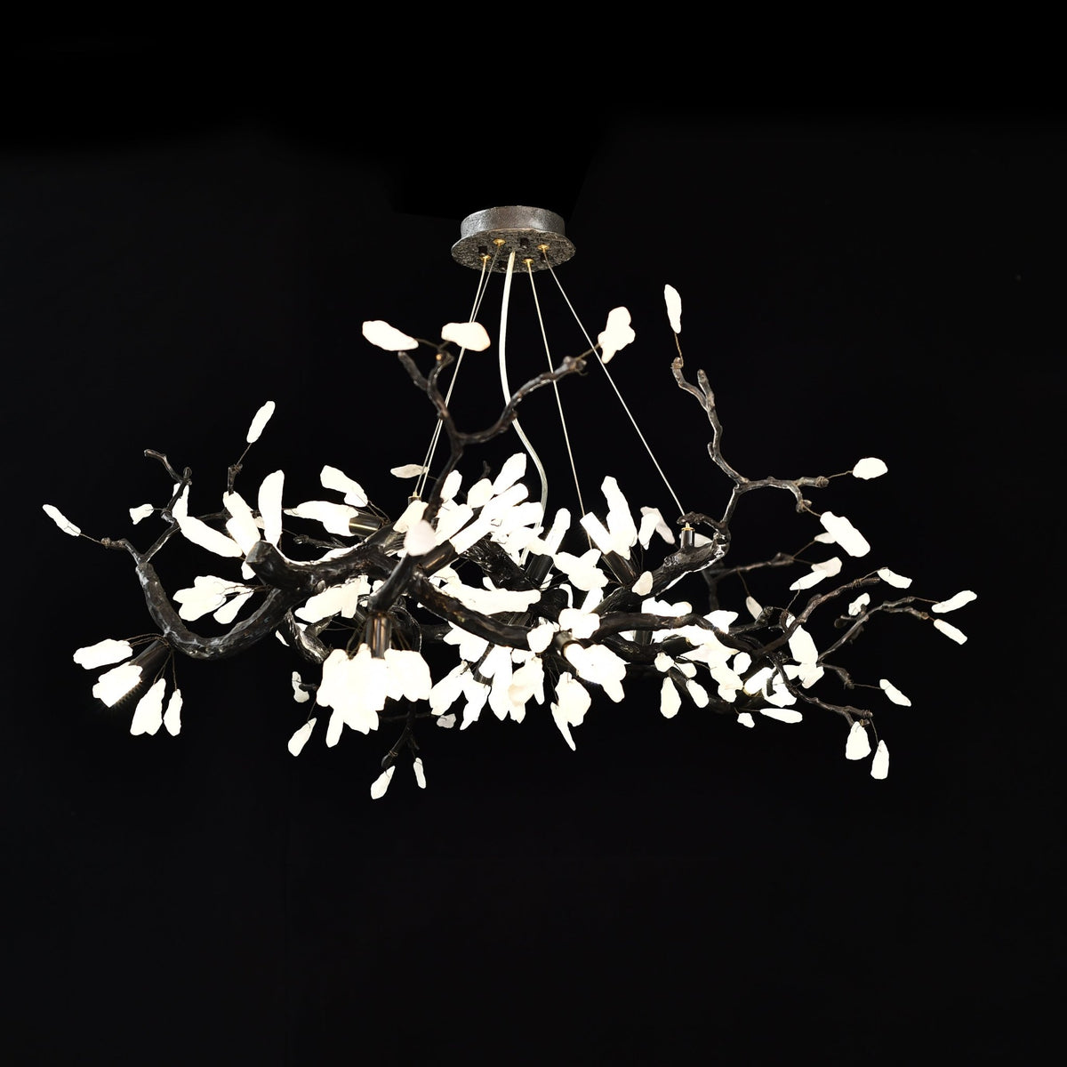 Selenite Crystal Blossom Branching Tree Chandelier - Zelno Lighting