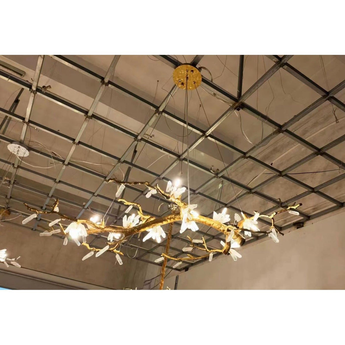 Selenite Crystal Blossom Branching Tree Chandelier - Zelno Lighting