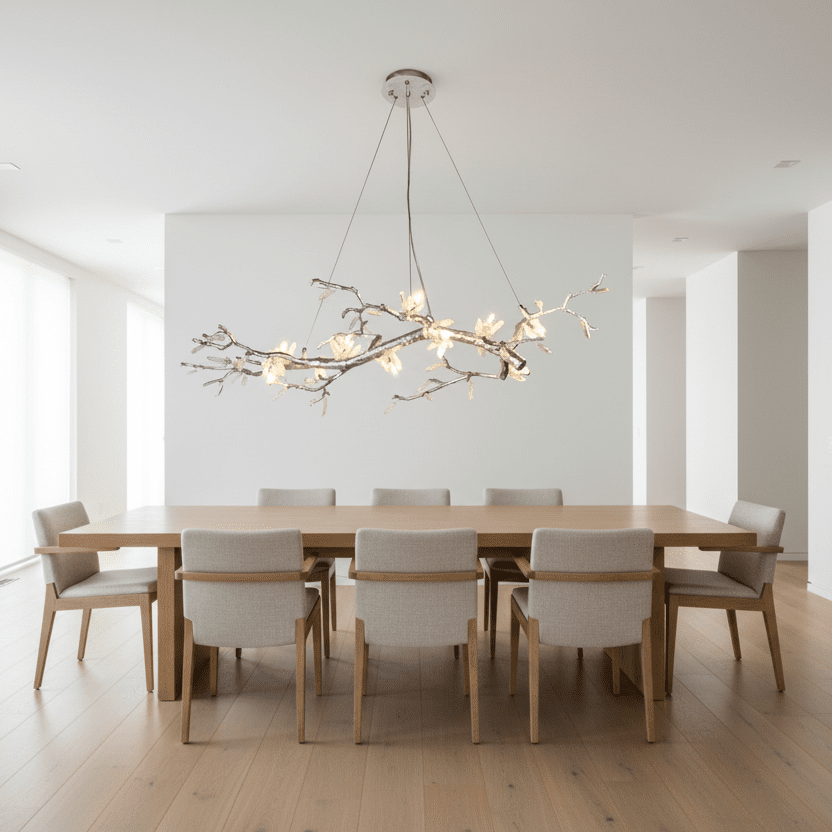 Selenite Crystal Blossom Branching Tree Chandelier - Zelno Lighting