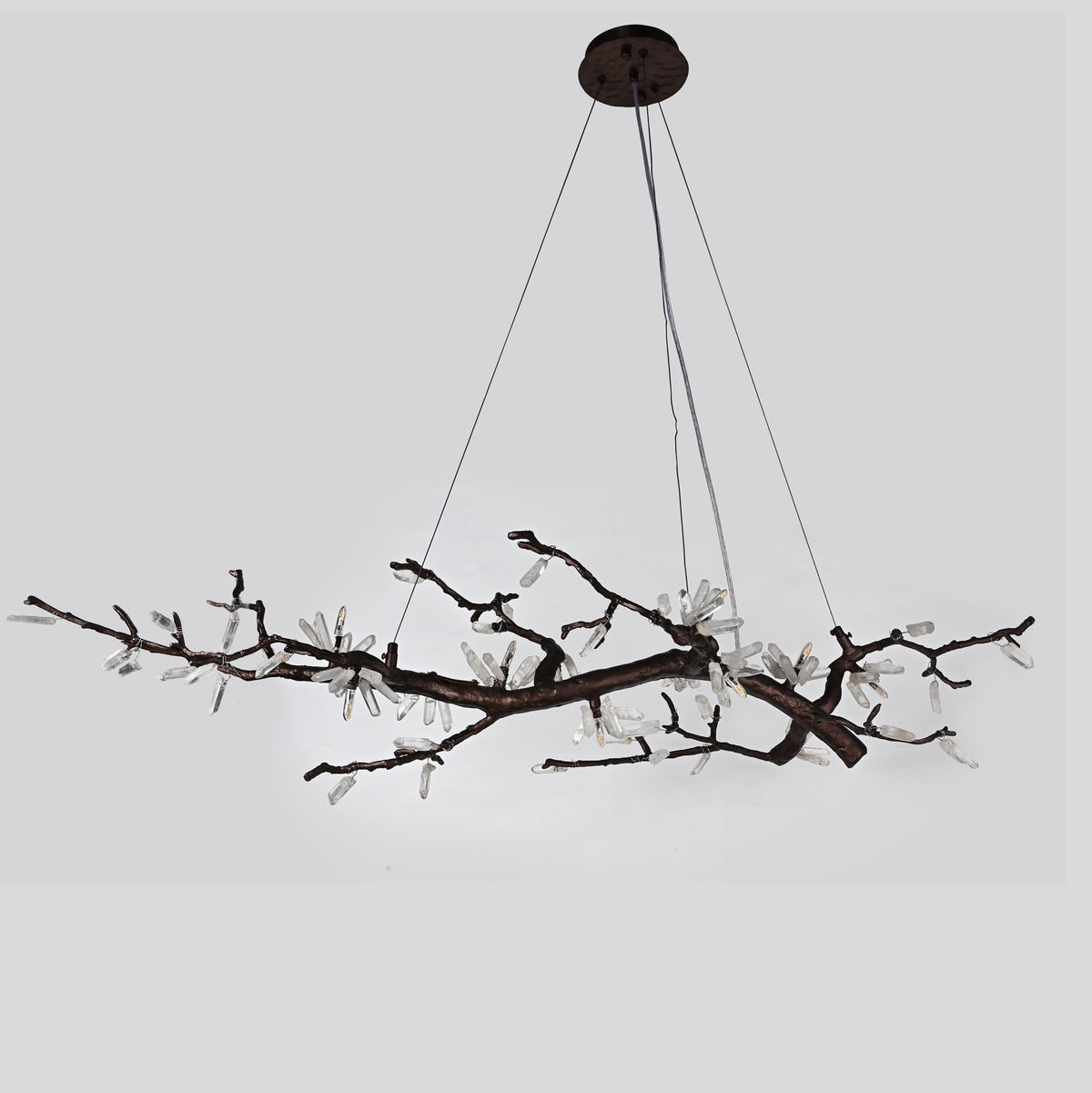 Selenite Crystal Blossom Branching Tree Chandelier - Zelno Lighting