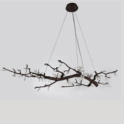 Selenite Crystal Blossom Branching Tree Chandelier - Zelno Lighting