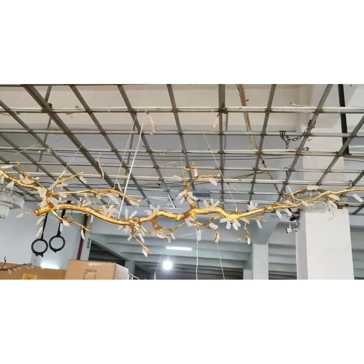 Selenite Crystal Blossom Branching Tree Chandelier - Zelno Lighting