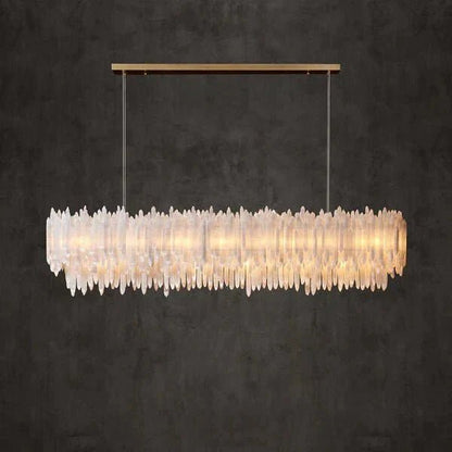 Selenite Layer Rectangular Chandelier - Zelno Lighting