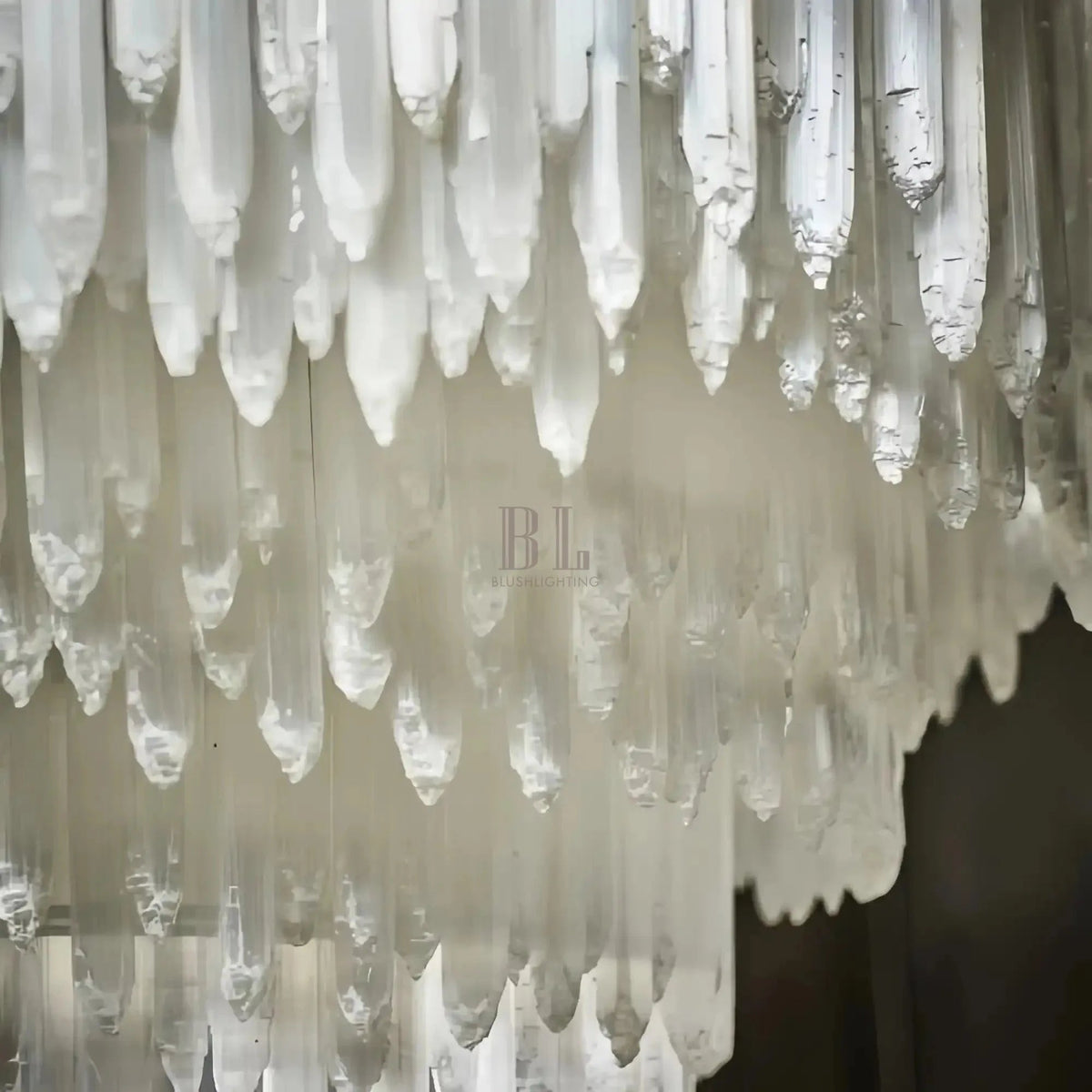 Selenite Layer Rectangular Chandelier - Zelno Lighting
