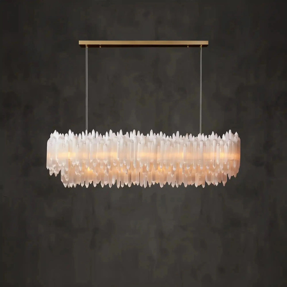 Selenite Layer Rectangular Chandelier - Zelno Lighting