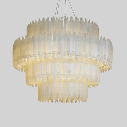 Selenite Layer Round Chandelier - Zelno Lighting